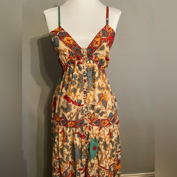 NWT Love The Label From Anthropologie Floral Border Print Maxi Dress Size XS - Picture 5 of 5